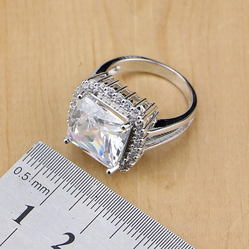 Ювелирные изделия из стерлингового серебра 925 пробы с белыми кристаллами в форме