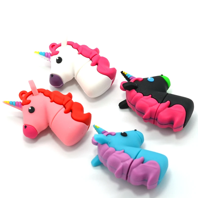 Новый стиль мультфильм белый единорог флэш накопитель реальной емкости Милая