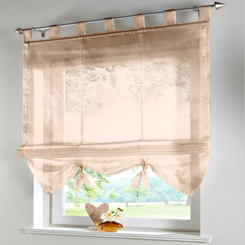 2 шт. готовые римские жалюзи могут поднимать балконные занавески для кухни кафе