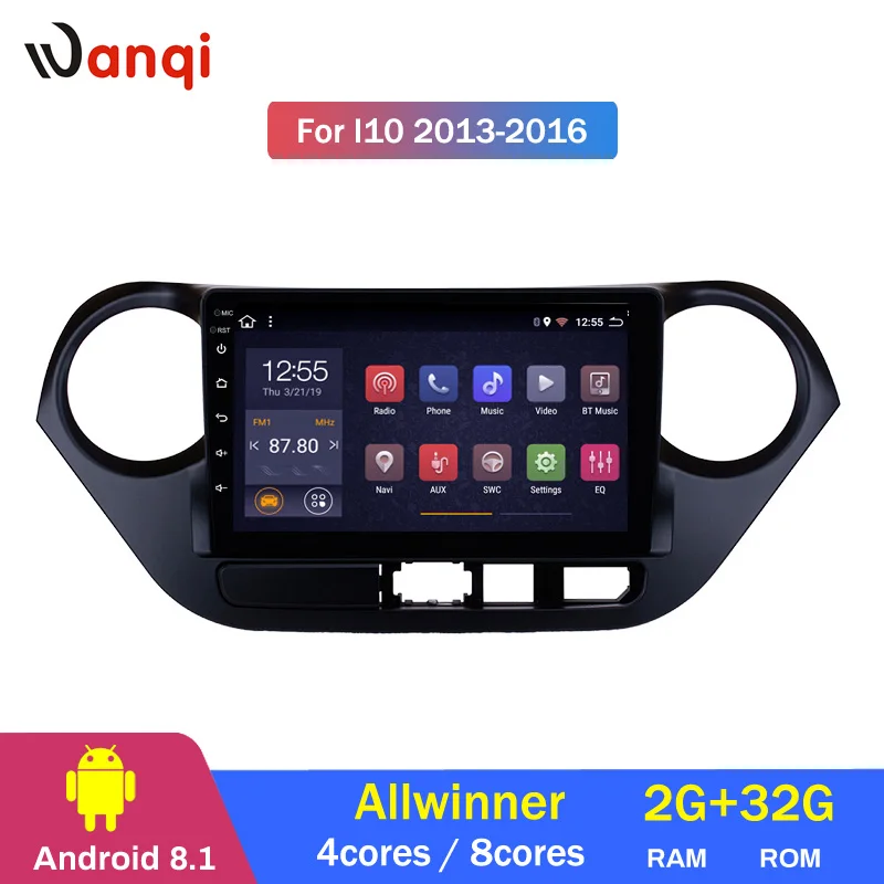 2G ram 32G rom 9 дюймов Android 8,1 full touch Автомобильная Мультимедийная система для hyundai i10 2013- GPS Радио Навигация