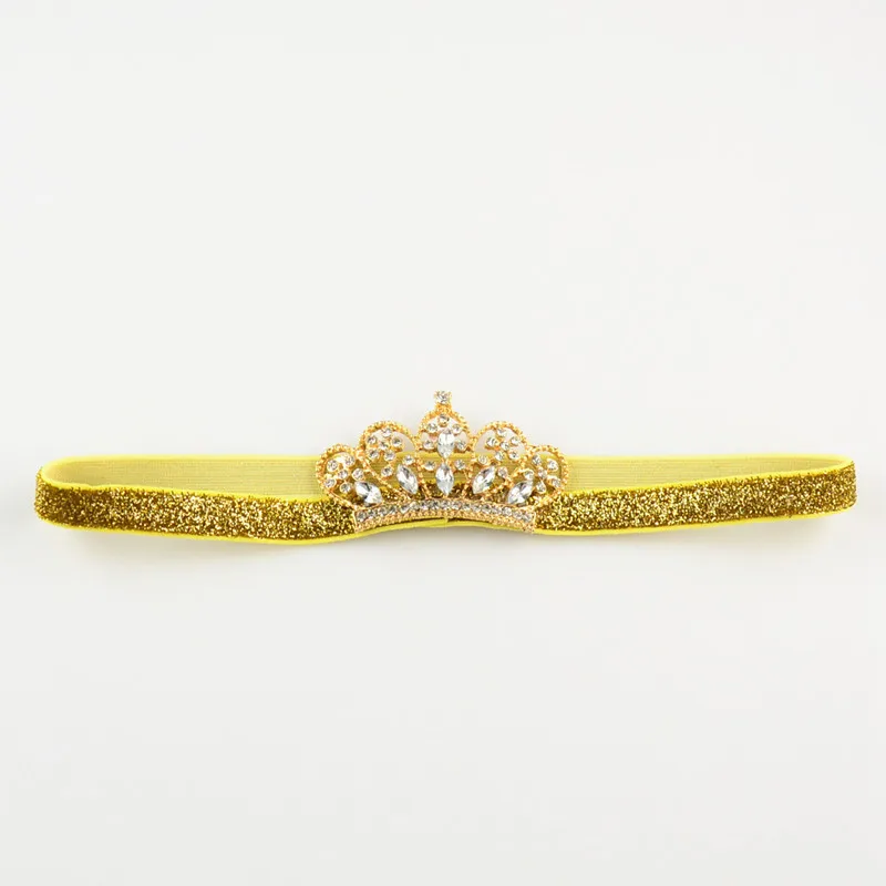 Золотая/Серебристая цветная повязка на голову для девочек 50 шт./лот блестящая с