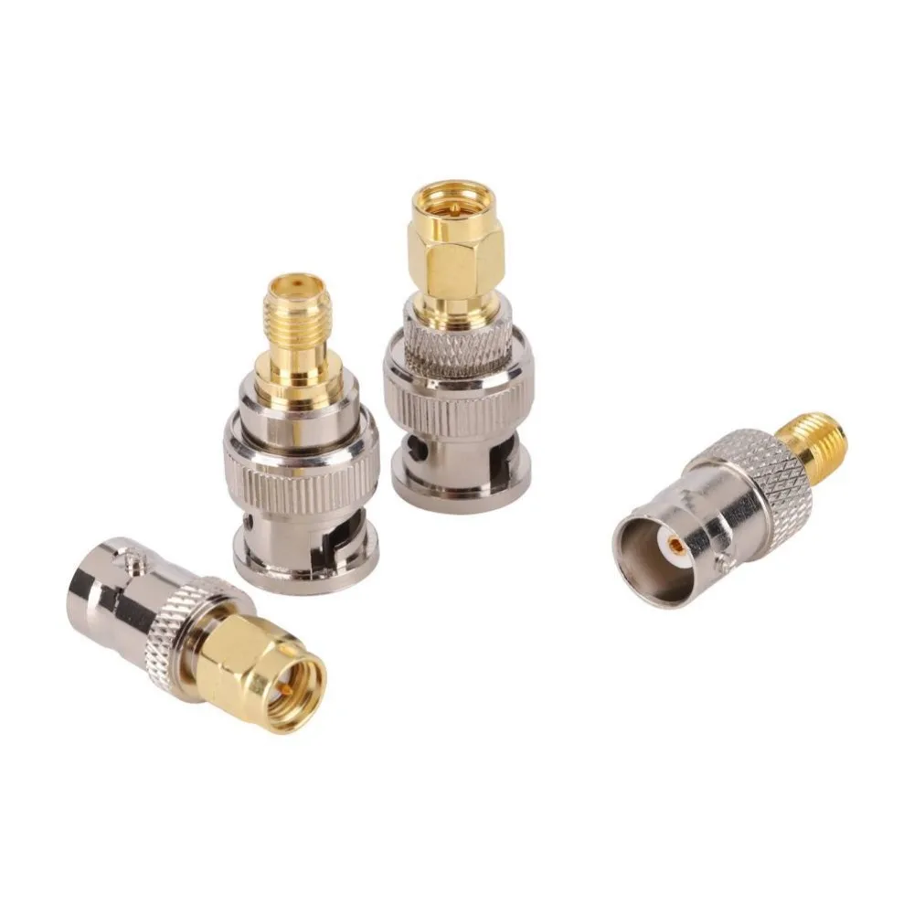 4pcs/set SMA to BNC Male Female Connector Kit Portable High Temperature Resistant RF Coaxial Adapter Converter for Computer | Электроника