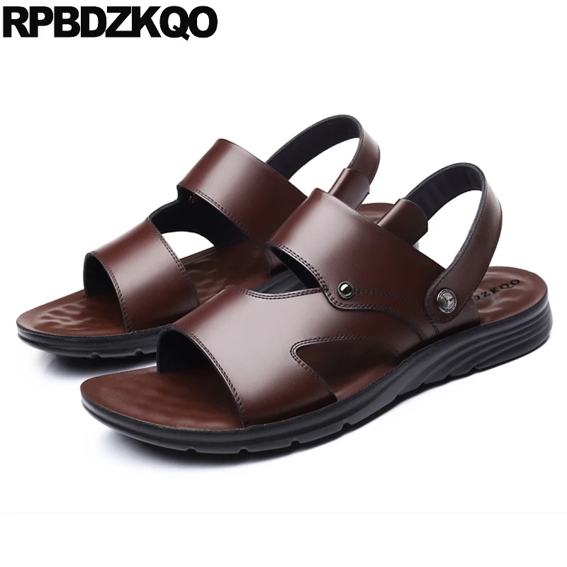 

Sneakers Black Water Slides Native Fashion Waterproof Slippers Soft Brown Outdoor Strap 2021 Men Sandals Leather Summer Shoes