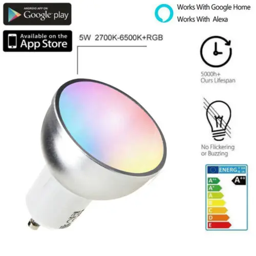 Умная Светодиодная лампа 5 Вт GU10 RGB с Wi Fi светильник Том дистанционного управления