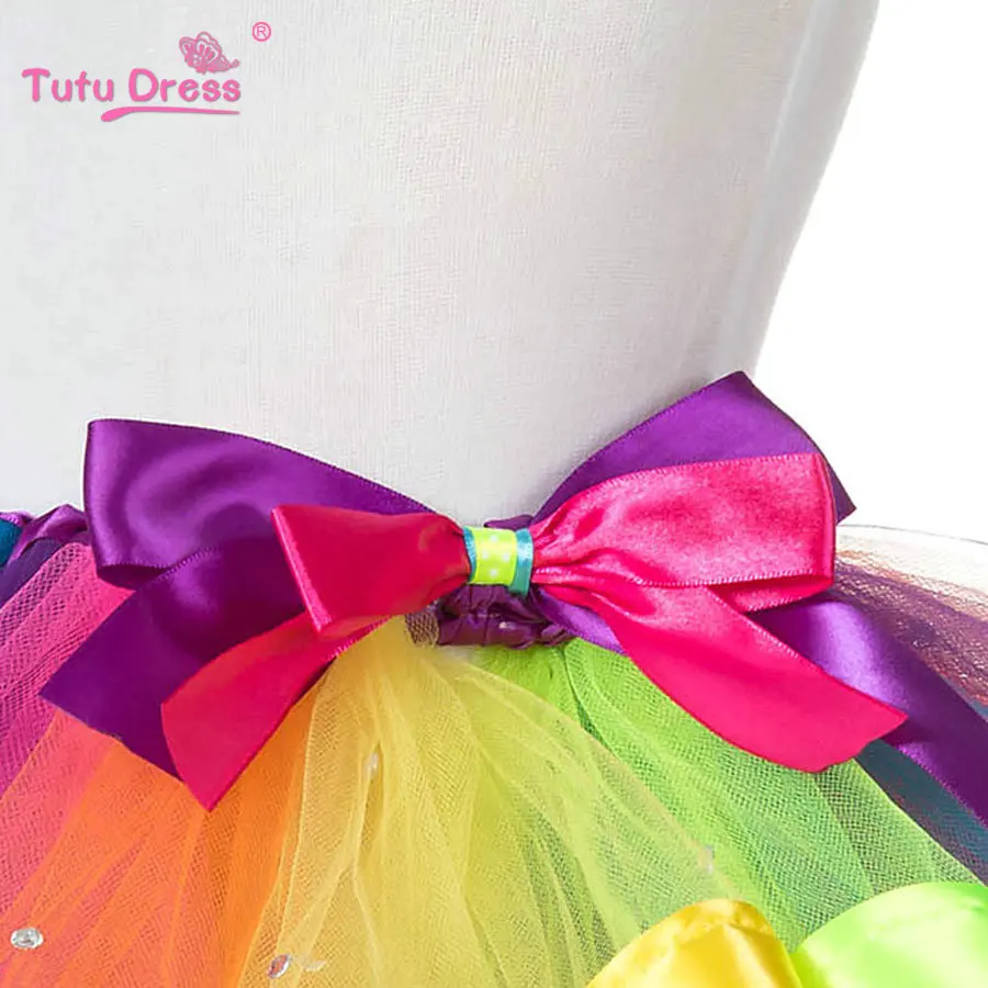 1PC New 2018 Girls Dress Baby Kids Girl Tutu Children With Diamond Rainbow Dresses | Детская одежда и обувь