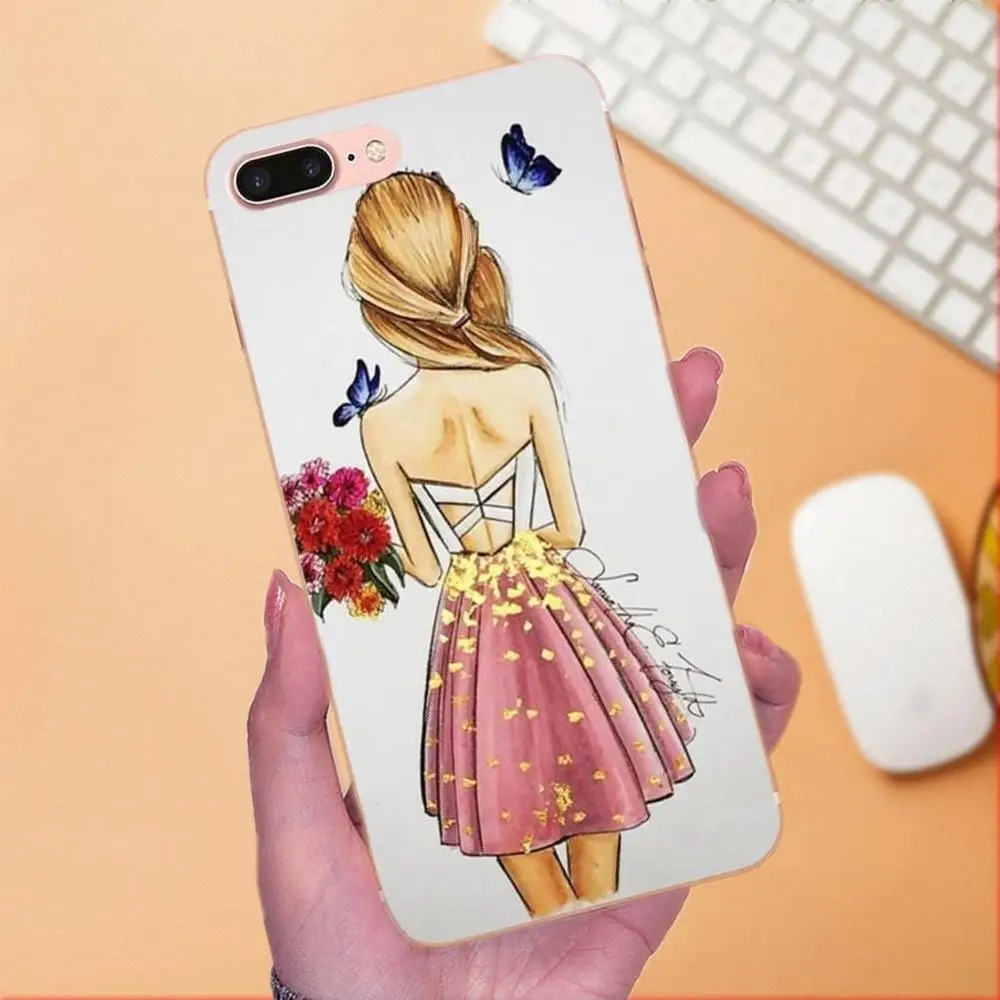 Балетная девушка с бабочками для Huawei P7 Honor 4C 5A 5C 5X 6 6C 6A 6X 7 7X 8 9 V8 V10 Y3II Y5II Y6II G8 Play