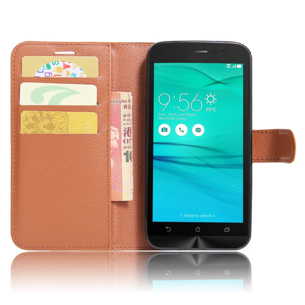 Для Asus ZenFone Go ZB500KL ZB500KG из искусственной кожи задняя крышка чехол для ZB550KL ZB452KG