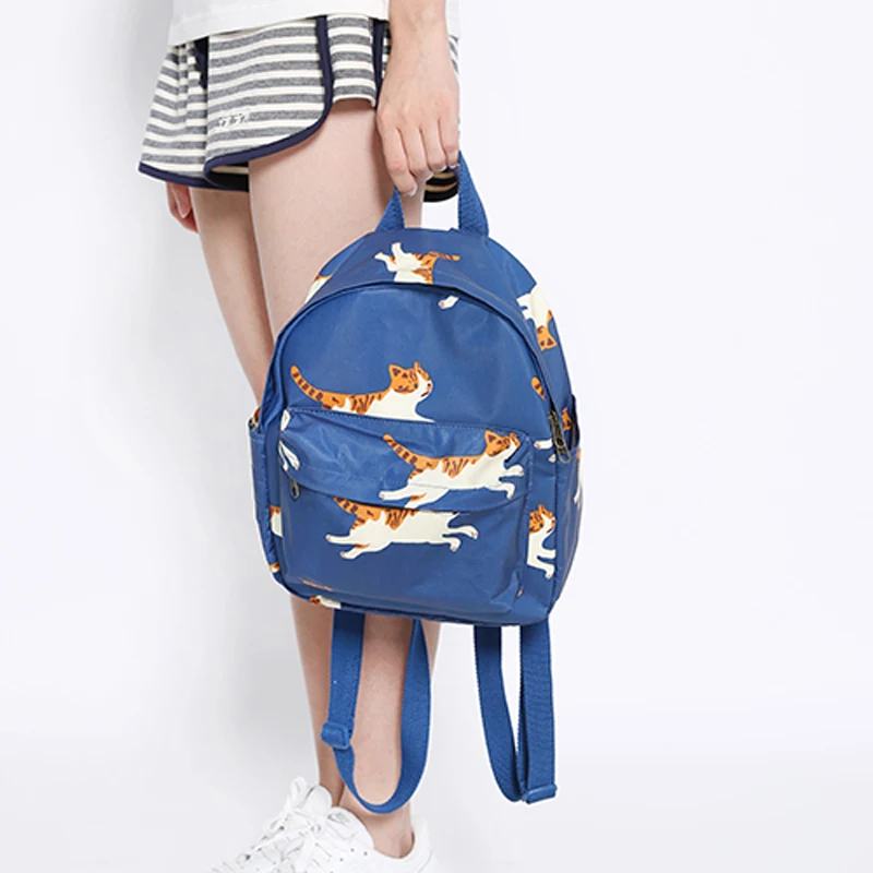 Мини-рюкзак для женщин с забавным принтом в виде кошек сумка на плечо девушек