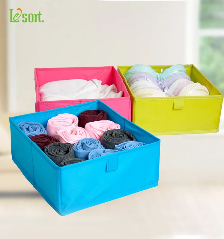 Цветная складная коробка для хранения одежды моющаяся нижнего белья органайзер