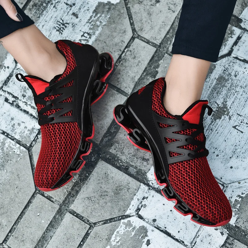 Кроссовки мужские сетчатые на шнуровке повседневные брендовые дышащие