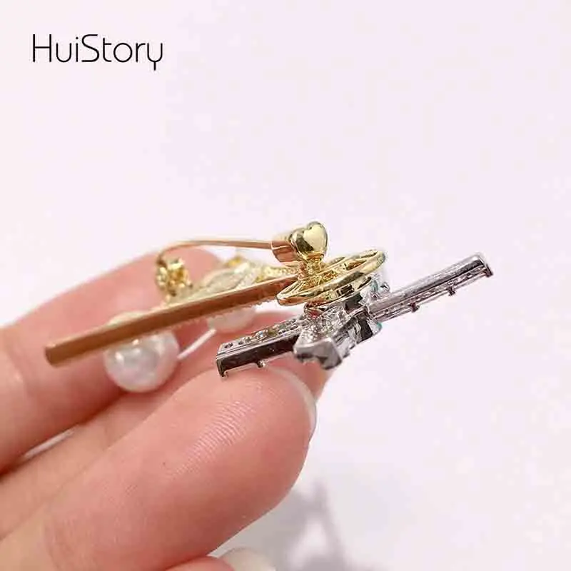 HUISTORY Изысканная Роскошная вращающаяся ветряная мельница хрустальные броши для