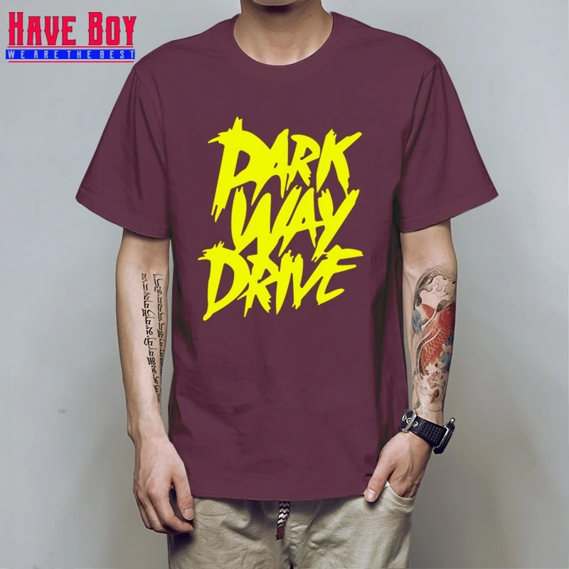 У мальчика Parkway Drive Для мужчин футболки новых печатных Металкор панк Футболка Модные Изделие из хлопка с короткими рукавами рок Для мужчин футболка Топы HB427 - Цвет: maroon yellow