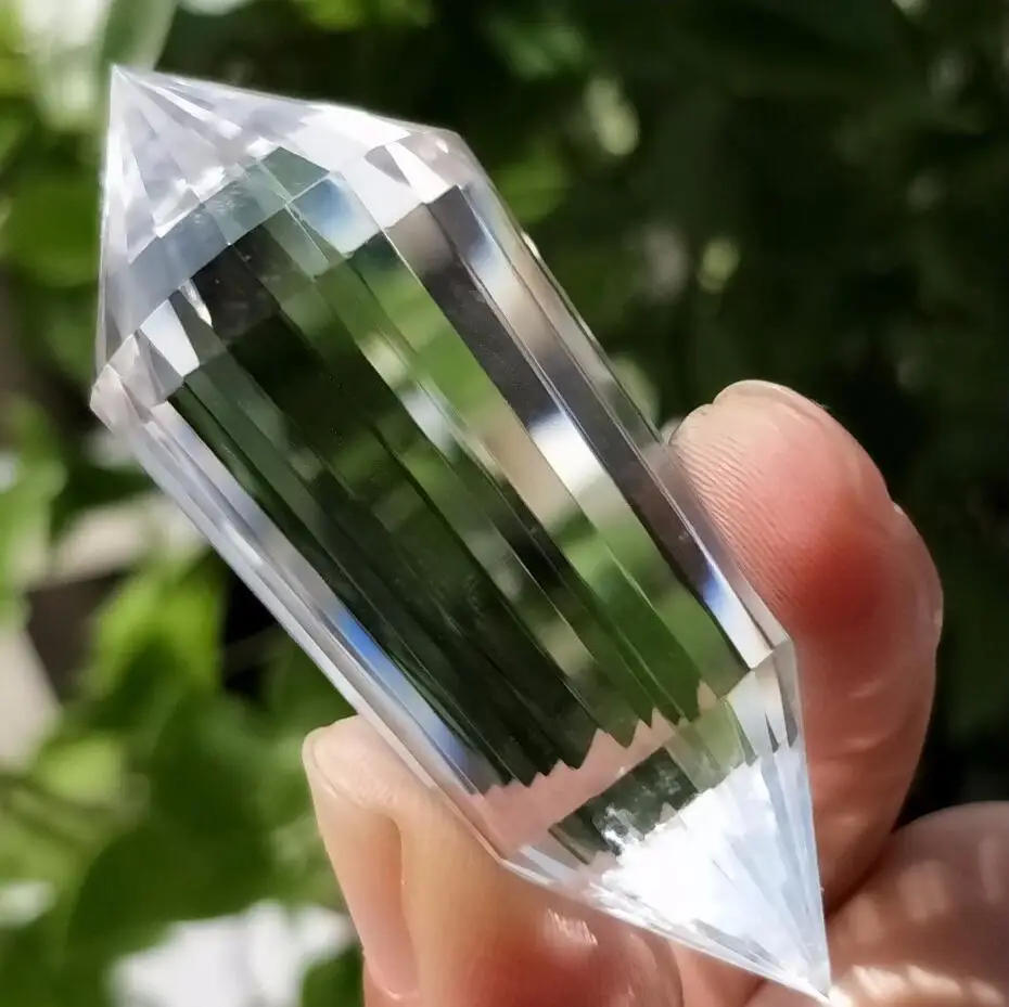 

38g 24 Sided Natural Clear Double Terminated Vogel Inspired Crystal Wand