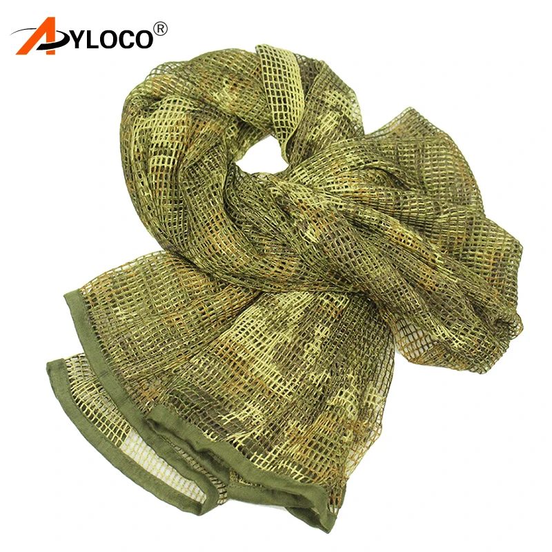 

Military Camouflage Arab Tactical Mesh Scarf Men US Army Soldier Breathable Hiking Scarves Conceal Shawl Sniper Face Veil Scarf