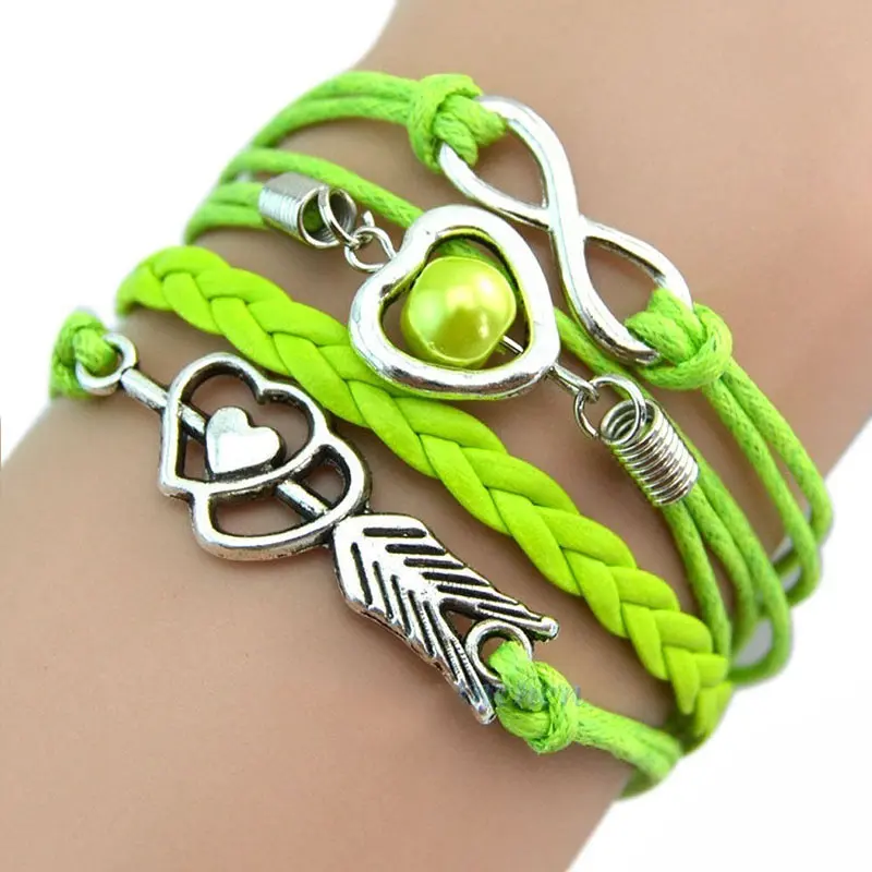 Браслет многослойный из искусственной кожи M534 TT @ 88|heart bracelet|bracelet fashionfashion bracelet |