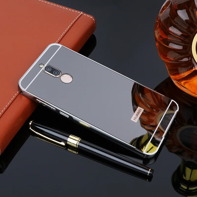 Для Huawei Mate 10 Lite чехол Золотой металлический алюминиевый бампер зеркальные Чехлы