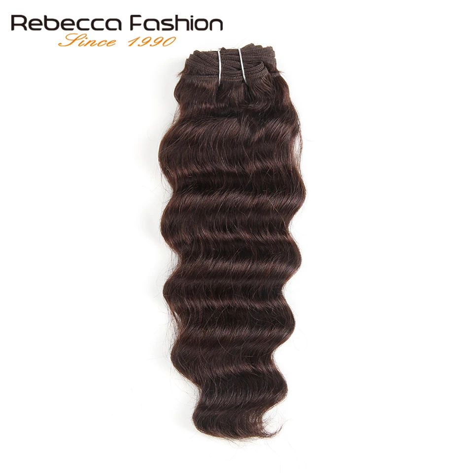 Rebecca Natural Hi Deep Wave Human Hair 1 Bundle Deals Brazilian Narural Color Remy #1B #1 #2 #4 10-22 Inch | Шиньоны и парики