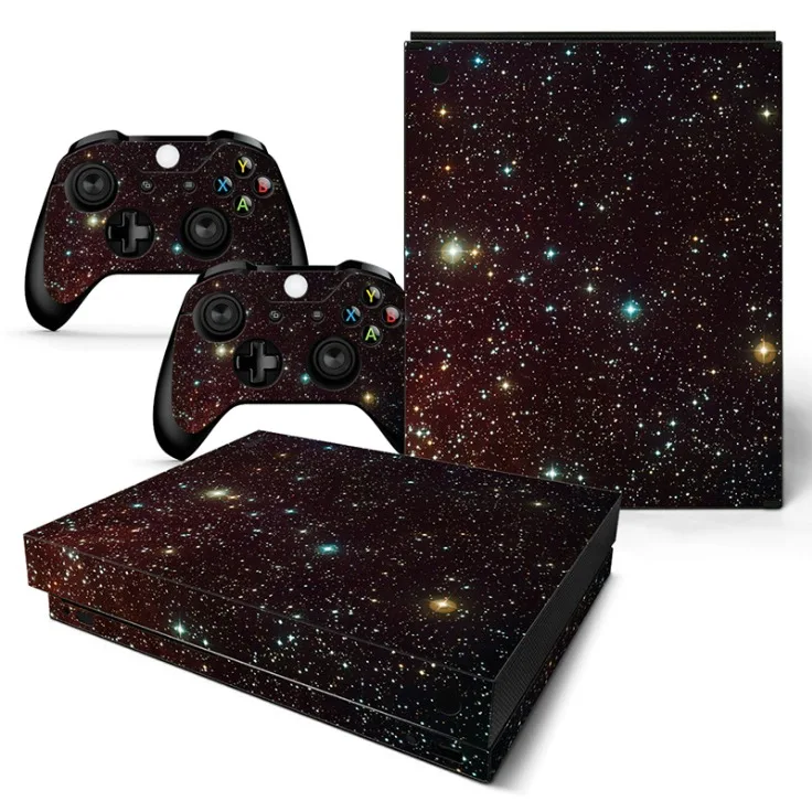 TN-XboneX-0779 Star Sky Водонепроницаемая наклейка 2 контроллера и наклейка на консоль для Xbox One X Skins весь чехол - Цвет: TN-XboneX-0779