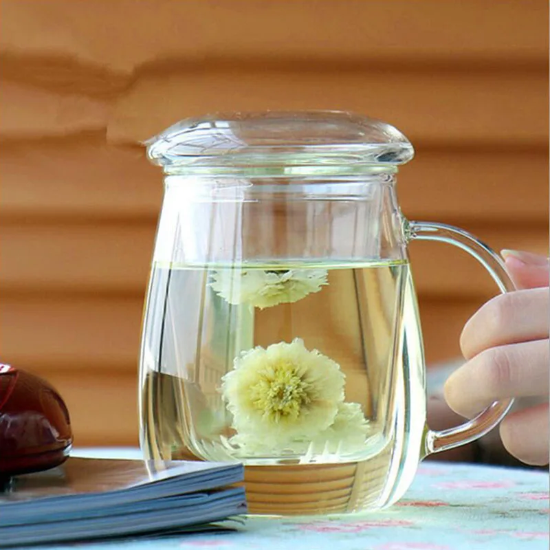 Маленький стеклянный чайник ручной работы с чайным фильтром простые утренние