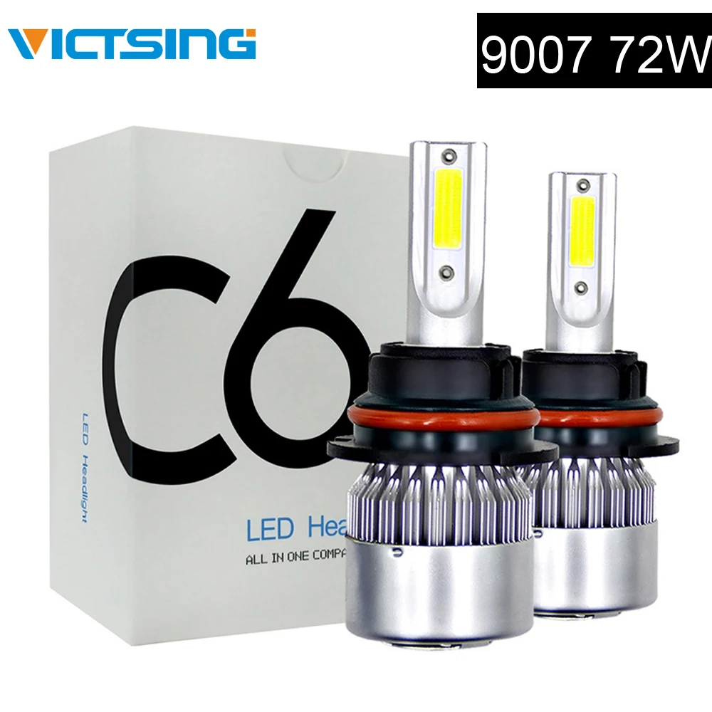 Светодиодный налобный фонарь VicTsing 2 шт. C6 72 Вт 4000LM COB 9007 светодиодный HB5|Передние