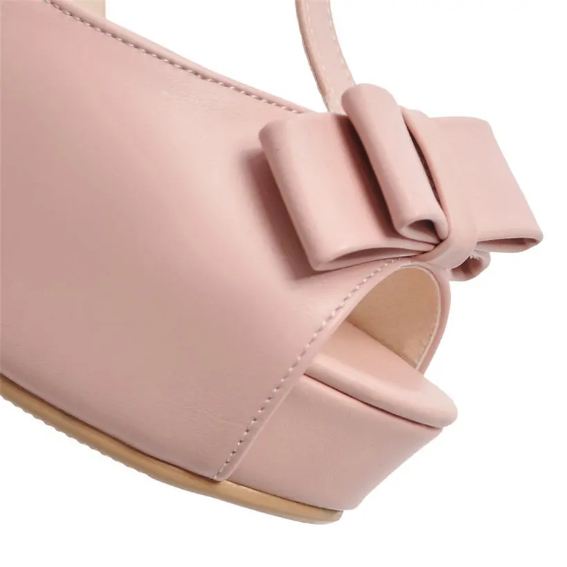 Женские сандалии гладиаторы на высокой массивной платформе с бантом черные