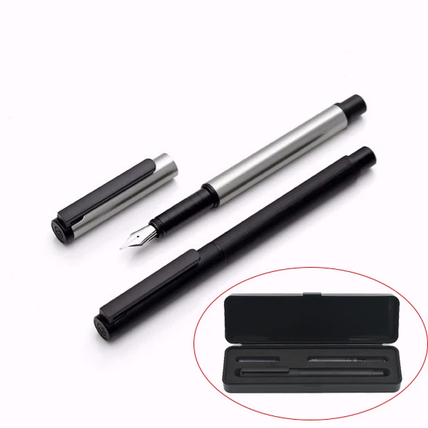 Роскошные Серебристые черные чернильные ручки набор чернильных картриджей 0 5 мм