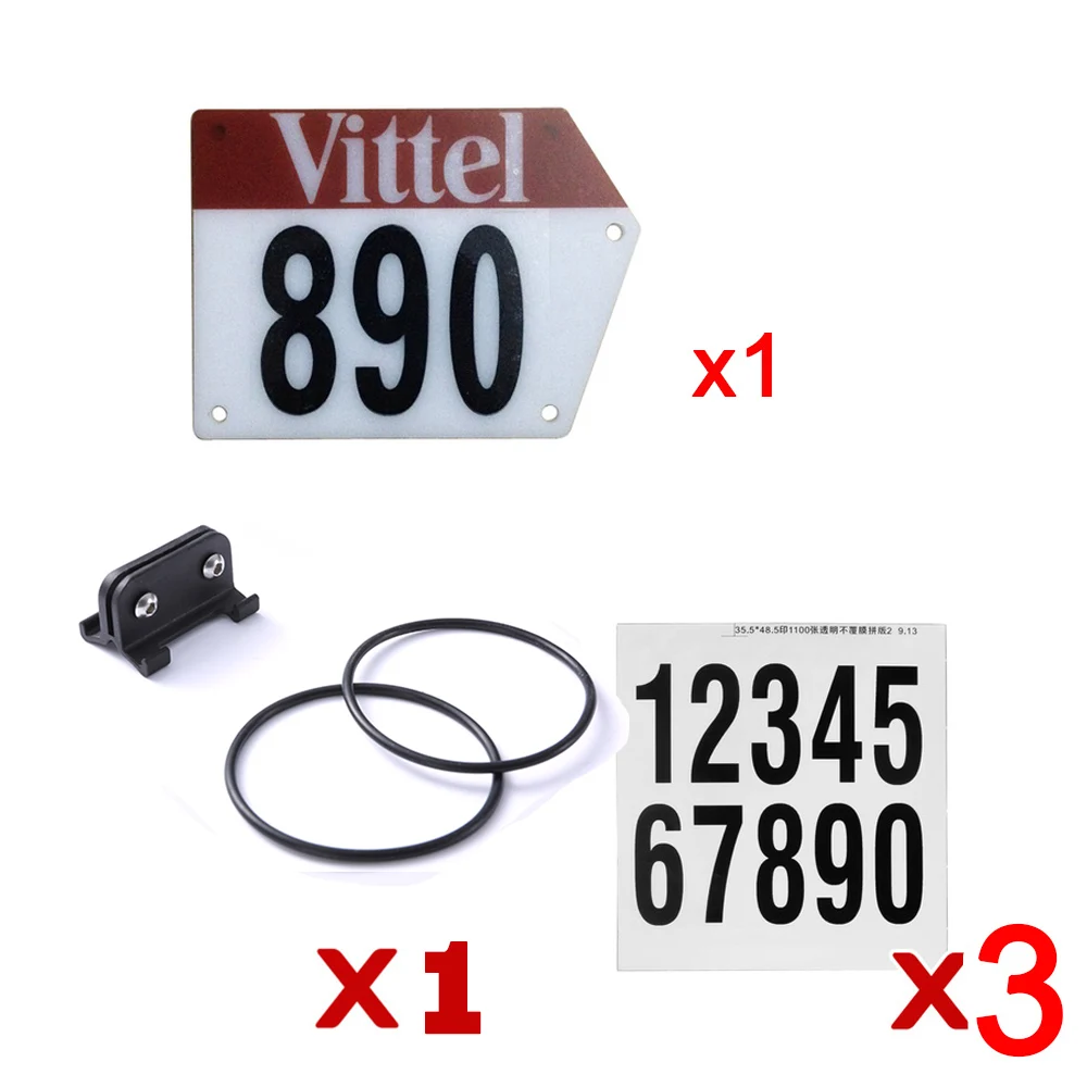 vittel round set SILVEROCK настраиваемый гоночный номерной знак держатель дорожный велосипедный Триатлон пластина Держатель карты подходит для велосипеда подседельный штырь DIY наклейки Стикеры - Цвет: vittel round set