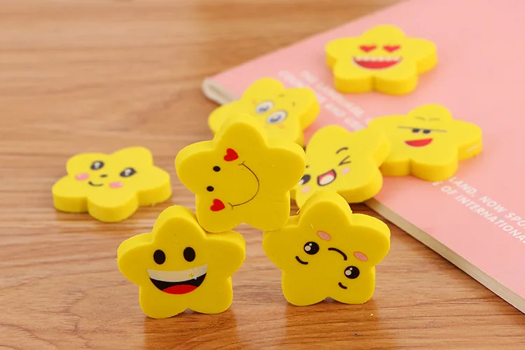 Карандаш «кавай» ластик 54 шт. милый I Love Smile Star ластики Новинка призы, подарок для детей канцелярские принадлежности забавные школьных принадлежностей