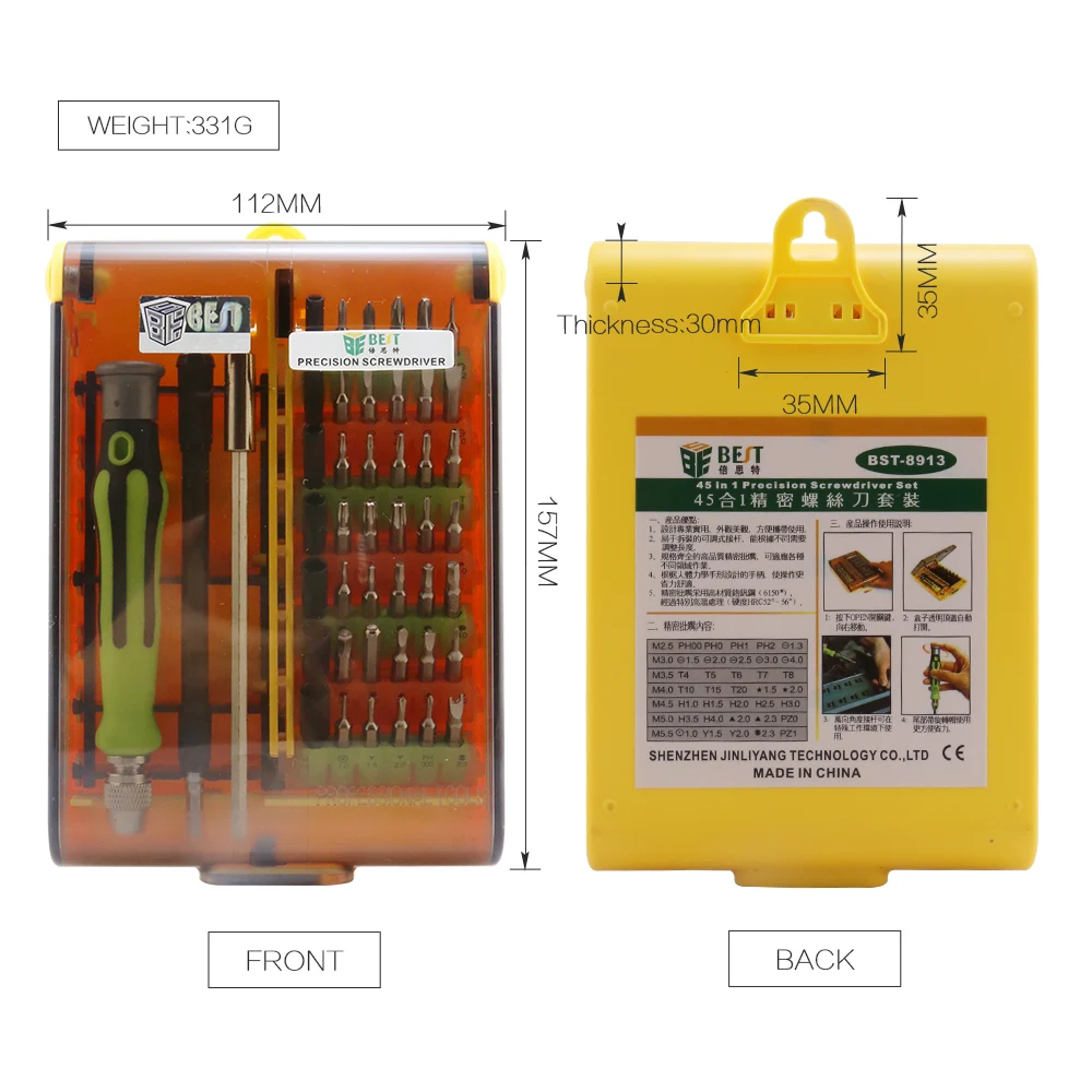 

45 in 1 Precision Screwdriver Set Screwdriver Opening Repair Tools for Mobiles Professional Bits Set Tool With Box