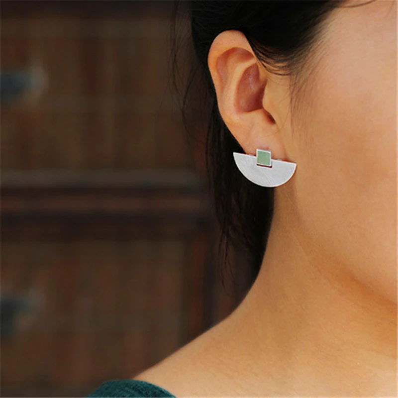 Женские серьги гвоздики из серебра 925 пробы с натуральным камнем|stud earrings|earrings