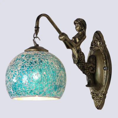 Средиземноморский абажур из стекла Тиффани настенные лампы 110 220 в E27 держатель