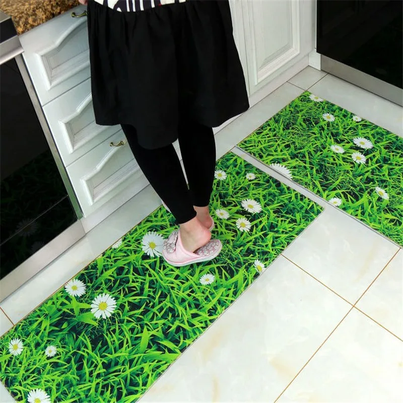 50x80 + 50x160 см Нескользящие напольные коврики с 3D принтом кухонный коврик