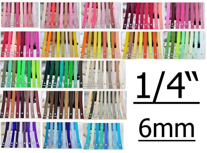 бесплатная доставка 1/4&quot( 6мм) Бренд Сплошной цвет Корсажная лента и подарочные