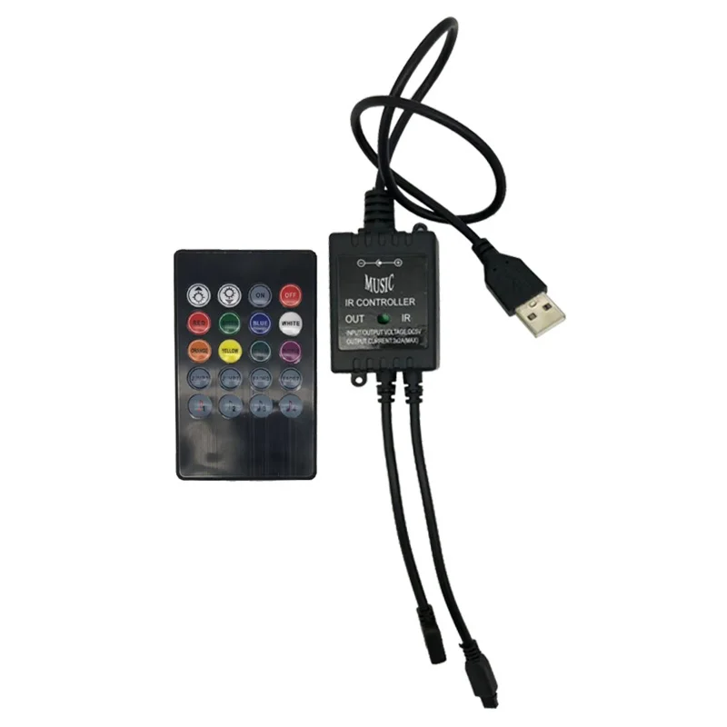 20 Ключ светодиодный RGB музыкальный контроллер IR/RF/USB RGB контроллер 5V звуковая карта USB Сенсор пульт дистанционного управления для 5050 3528 RGB 5V Светодиодные ленты
