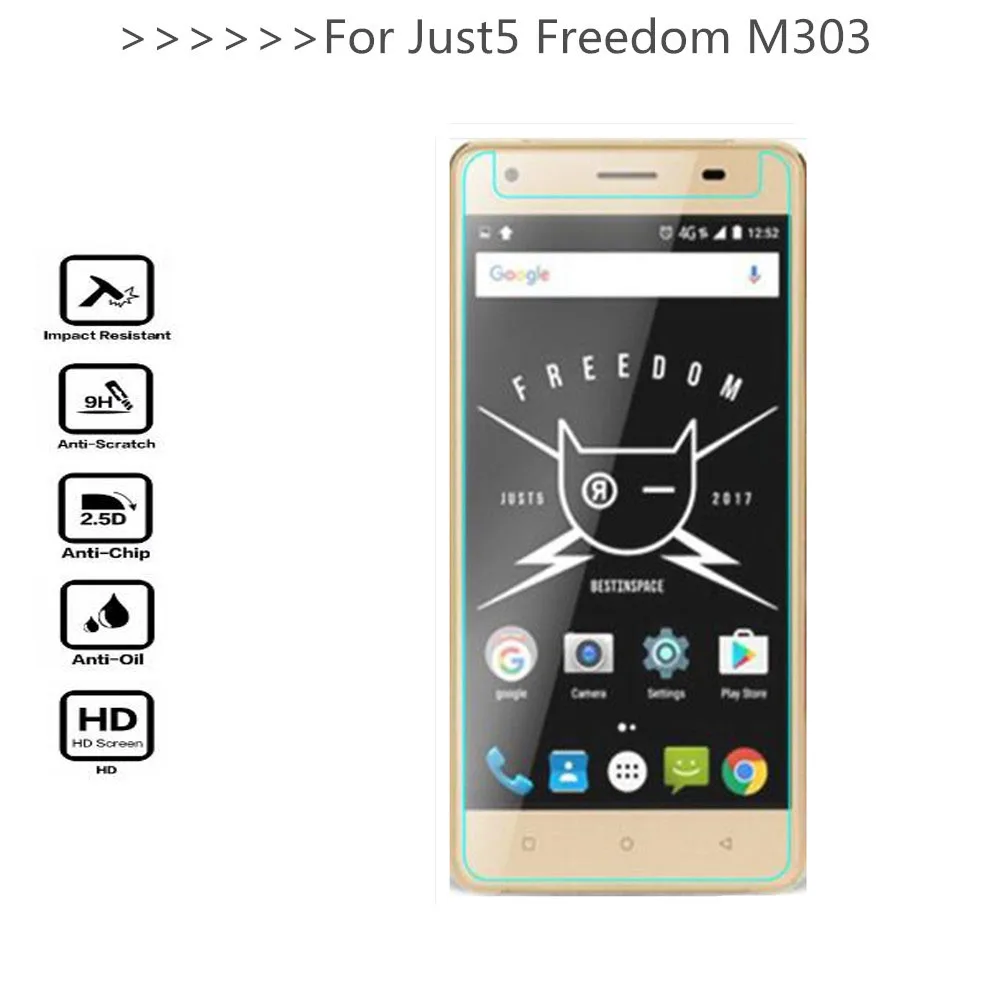 Закаленное стекло для Just5 Freedom M303 защита экрана 9H 2.5D Защитная пленка телефона