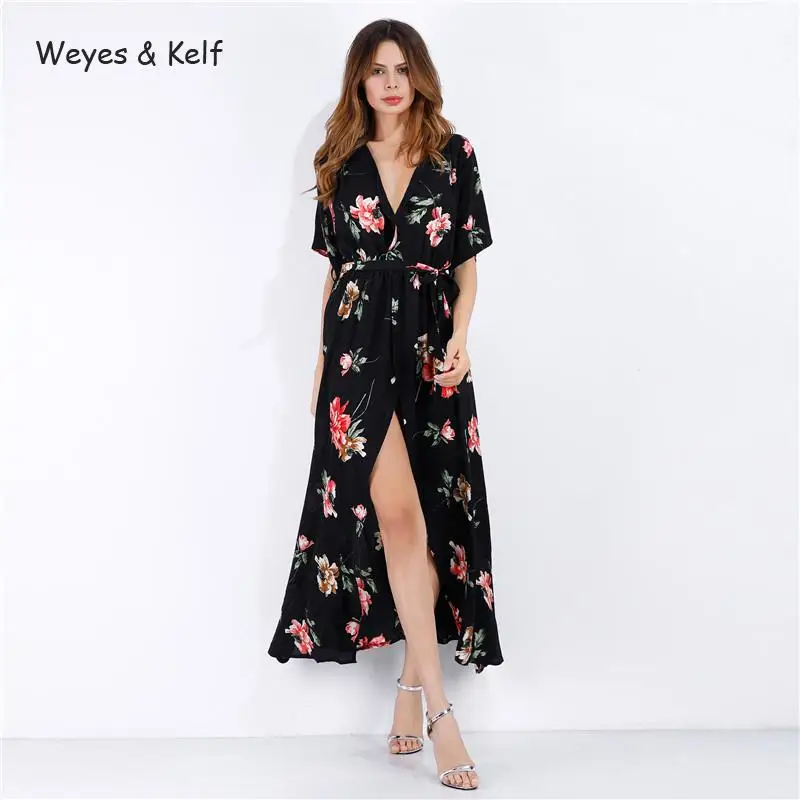 Weyes &amp Kelf пляжный отдых с короткими рукавами платье цветочным принтом для женщин