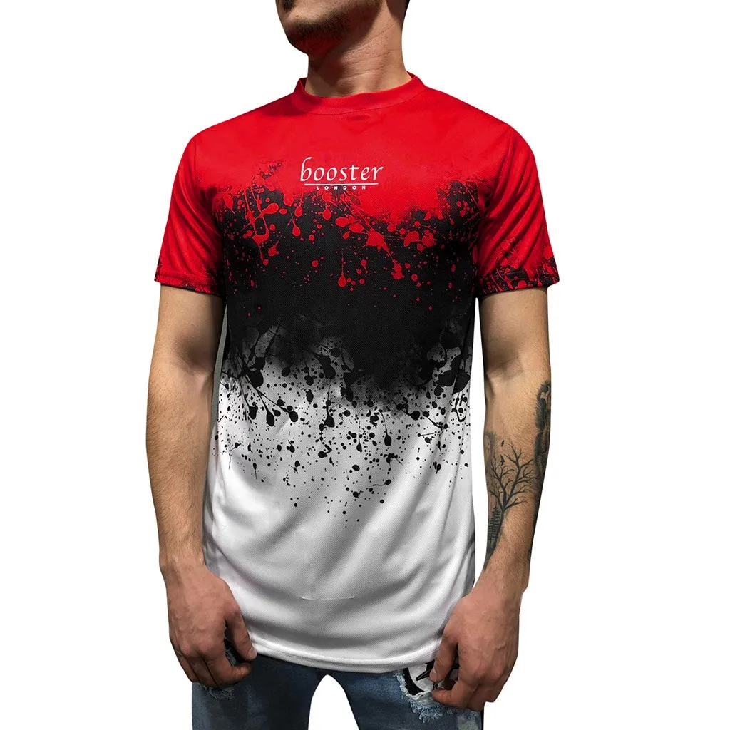 Градиентная цветная футболка с буквенным принтом мужские белые футболки