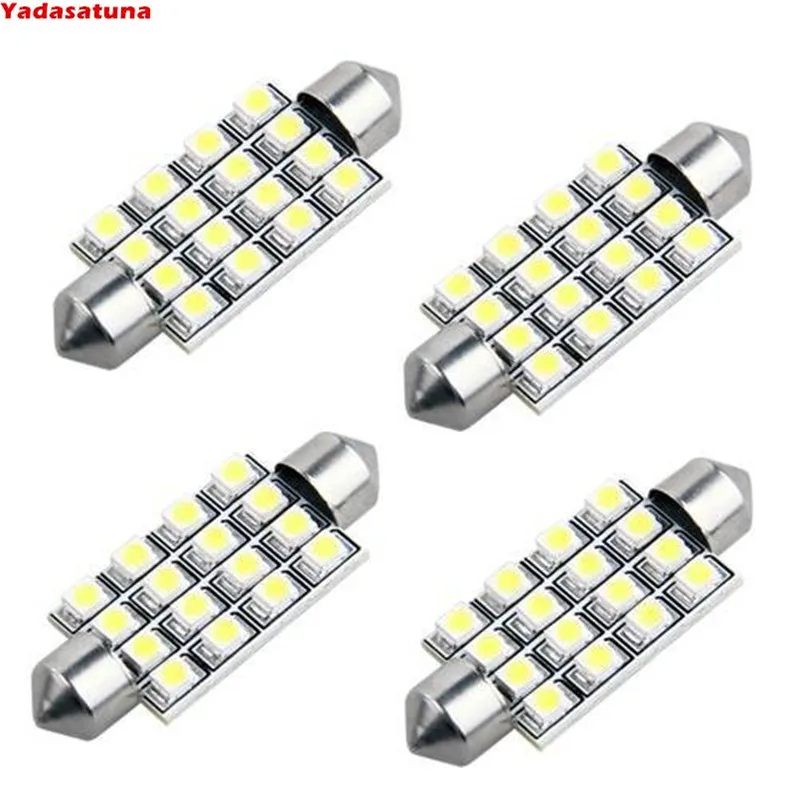 

10 X 42mm 3528 SMD 16 LED Bombilla Lampara Interior del Coche Blanco