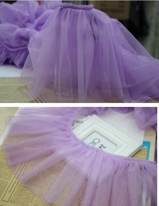 Оптовая продажа фиолетовое кружевное платье с рюшами Кукольное свадебное DIY