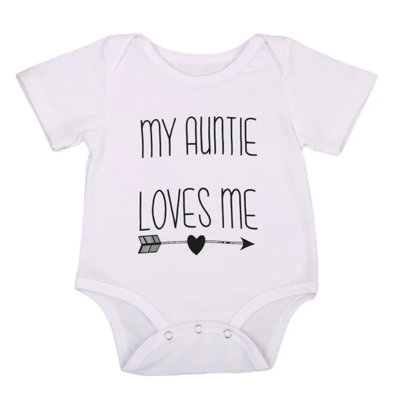 FOCUSNORM боди с надписью My Auntie Love Me для маленьких мальчиков и девочек комбинезон