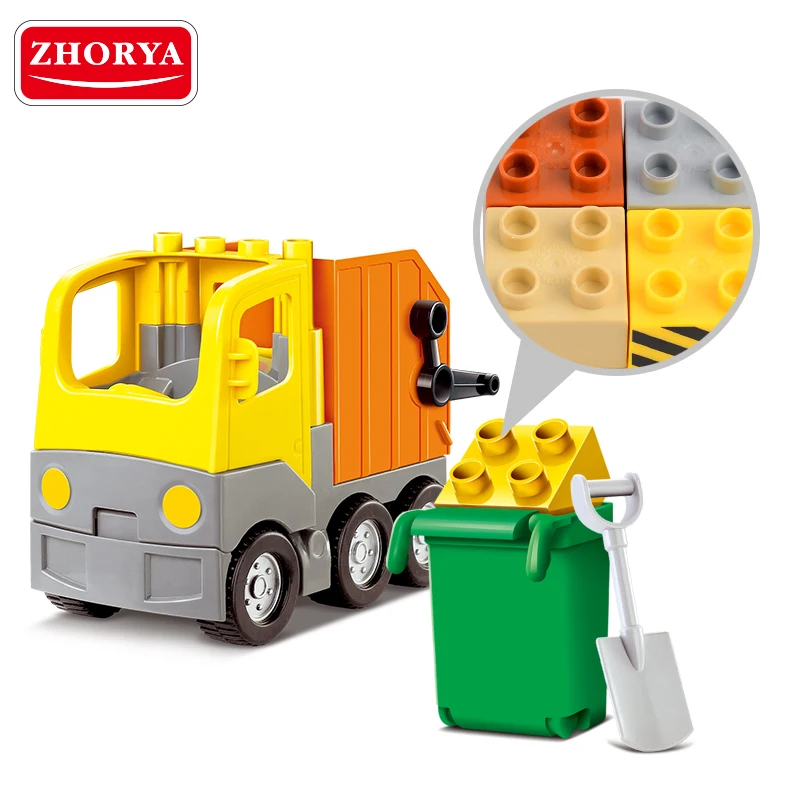 Zhorya 14 шт. мусоровоз строительные блоки Детские Подарочные с минифигурой