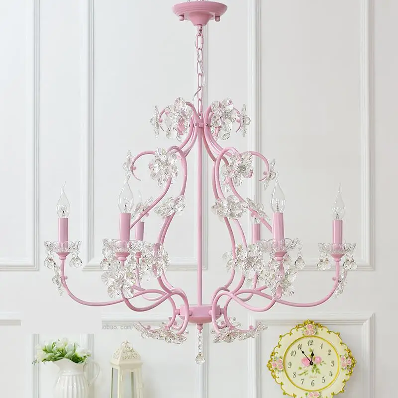 Розовая металлическая люстра с 8 головками свадебное освещение светодиодный