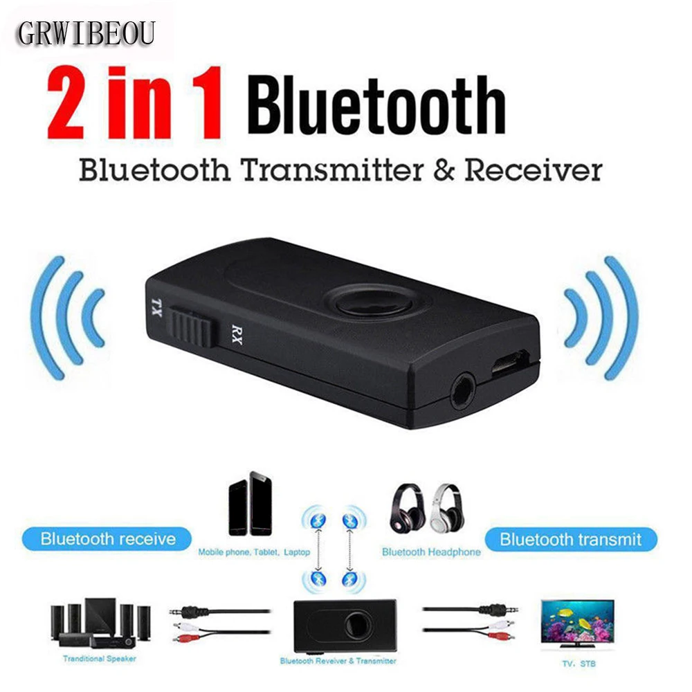 2019 new 2 in1 Wireless Bluetooth Audio Transmitter + Receiver 3.5MM RCA Music Adapter | Электроника