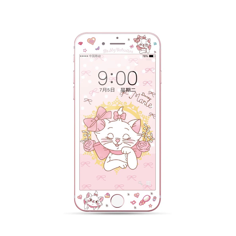 Закаленное защитное стекло для экрана с единорогом для iPhone 7, 8 Plus, 6, 6 S Plus, Elmo Cat, милый мультяшный котенок, 3D, 9 H, HD, полное покрытие, пленка SJ40