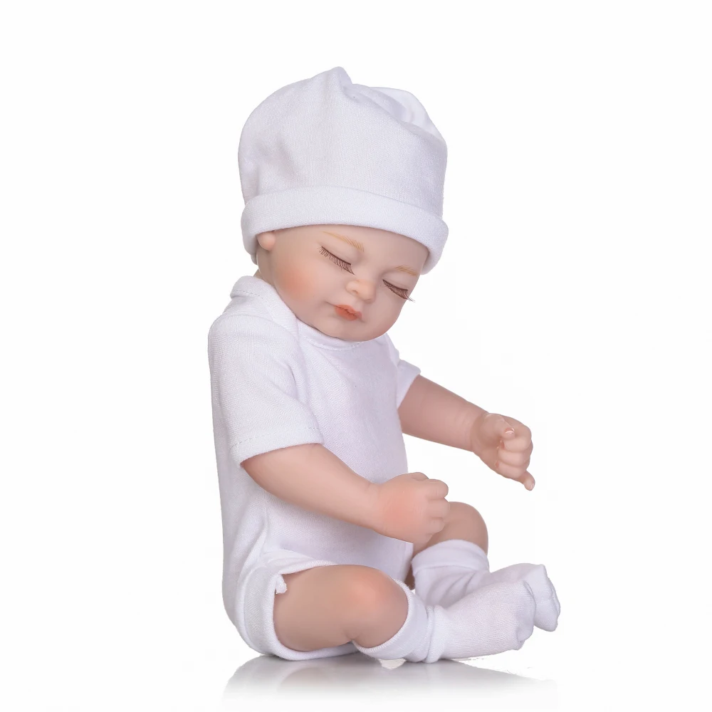 25 см 10 дюймов Reborn Baby Dolls полный Силиконовый тело глаза близко спящий новорожденный реалистичный ребенок кукла детская Ванна игрушка Реалистичная кукла