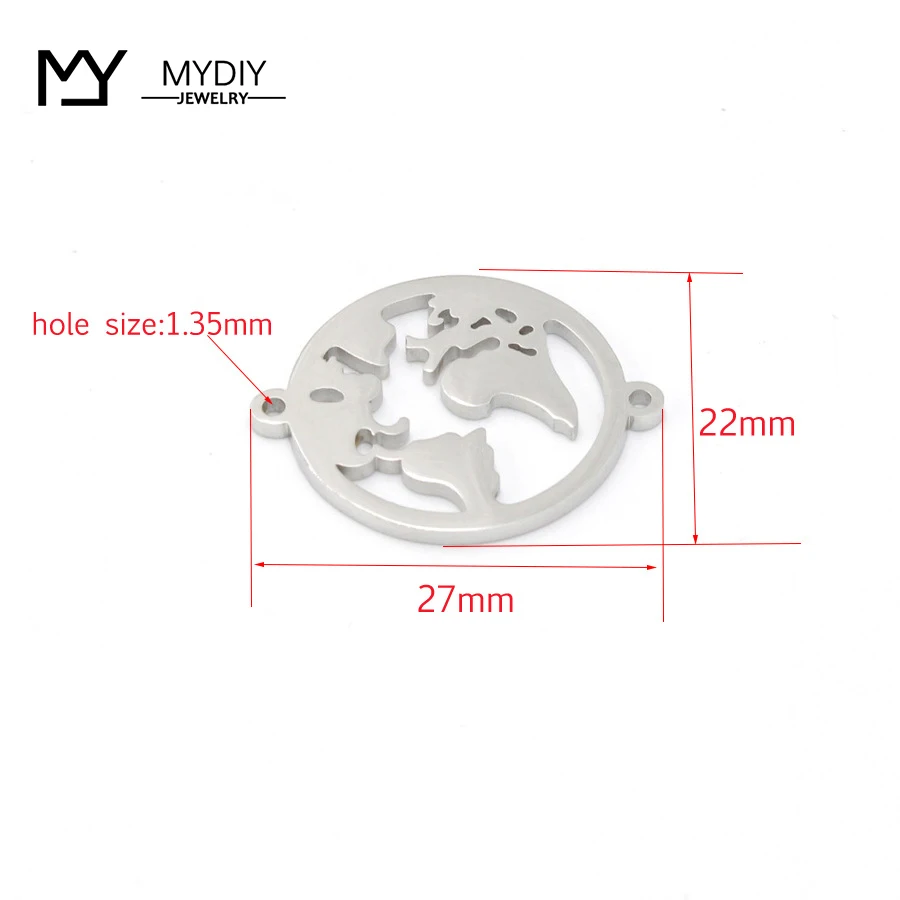 DIY зеркало ручной работы из нержавеющей стали вырез кулон с картой мира Linker карта