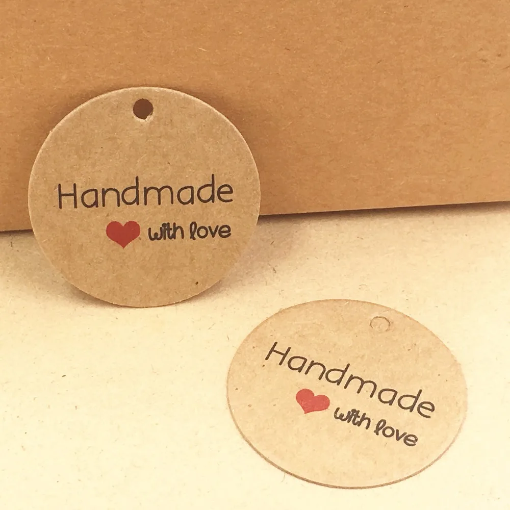 200pcs Kraft Gift Hang Tags+200pcs Strings Handmade With Love Christmas Packing Labels For Boxes/Handicraft/Bags/flower | Дом и сад