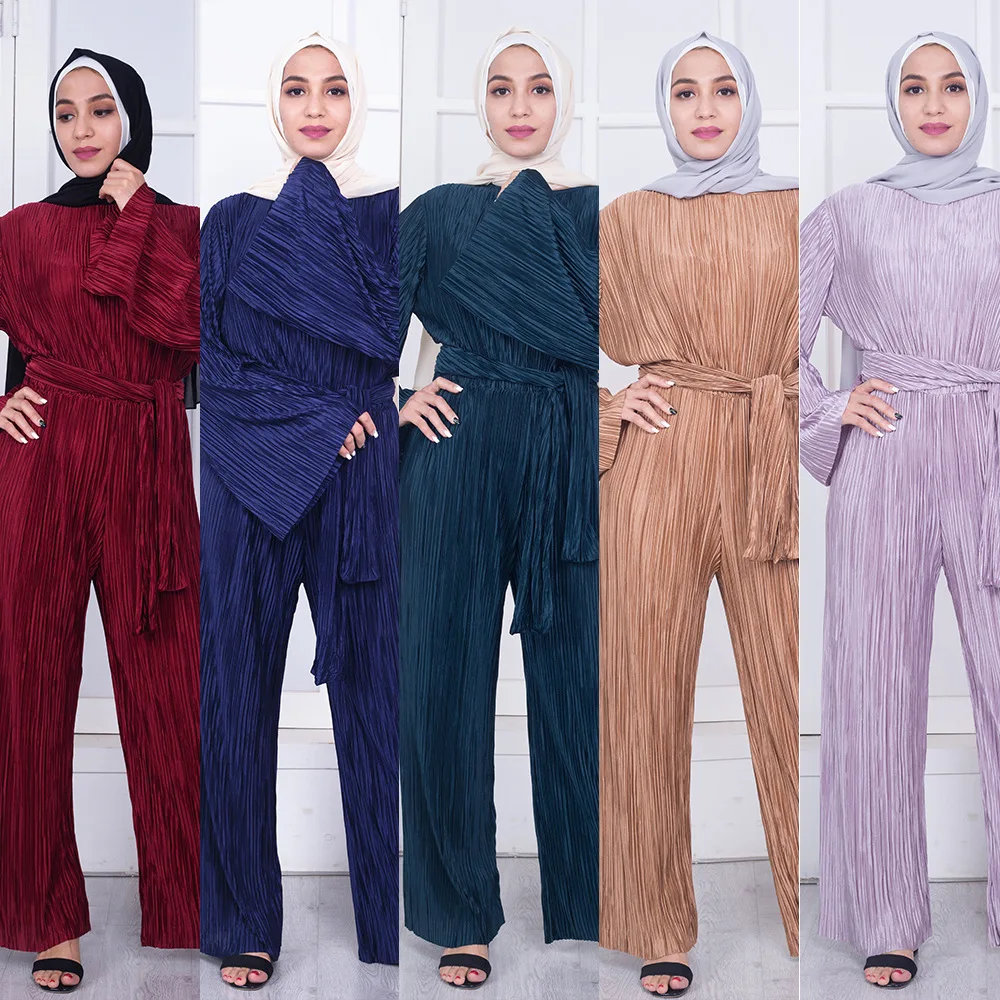 Новинка мусульманская одежда Женский комплект комбинезон кюлоты боди|abaya dress|plain