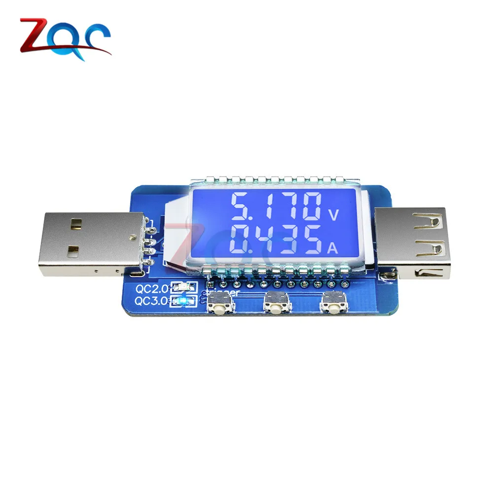 QC2.0 QC3.0 4 V-28 V Электрический афера Мощность триггер ЖК-дисплей цифровой USB тестер с ЖК-экраном звуковой сигнал тревоги Напряжение измеритель тока тестер Вольтметр Амперметр