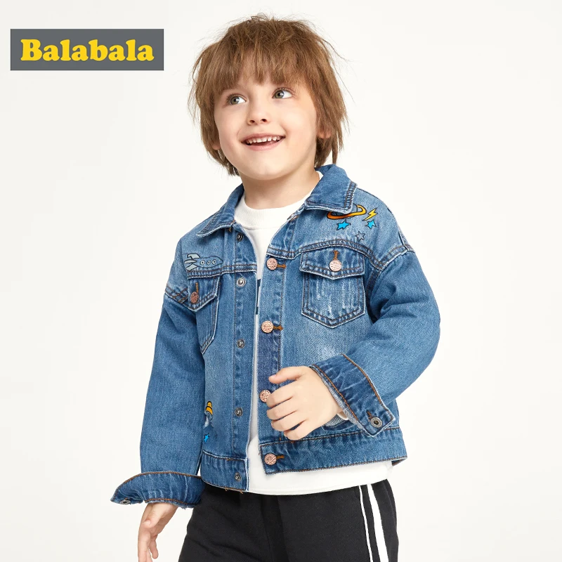 Balabala/2019 г. Большая куртка кардиган для мальчиков пальто детская джинсовая одежда